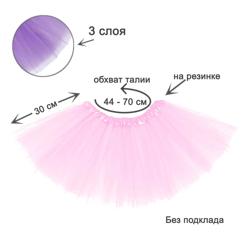 Юбка-пачка детская 30 см светло-розовая №1