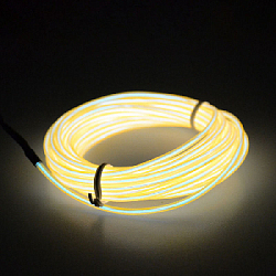 Шнур неоновый светящийся 4 м, желтый
