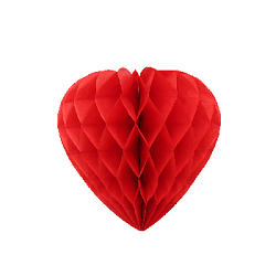 Бумажное украшение "Сердце" 25 см, красный