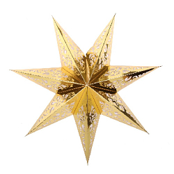 Звезда семиконечная бумажная 35 см Вензель, золото